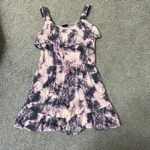 Girls Purple Tye Dye Romper